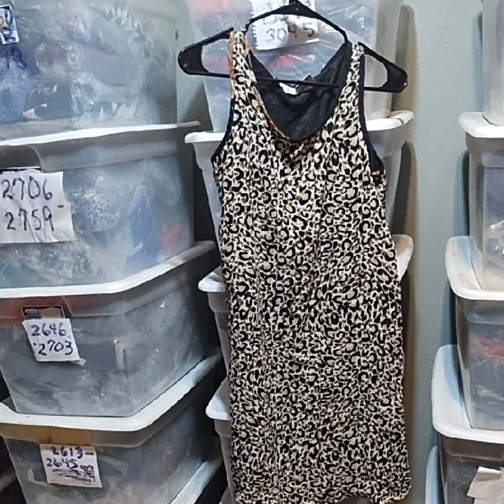 Mix It Leopard Print Sleeveless Dress